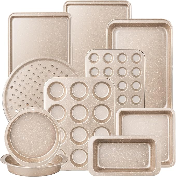 Terlulu 10-Piece Baking Pans Set, Bakeware Sets Nonstick, Baking Set by Terlulu