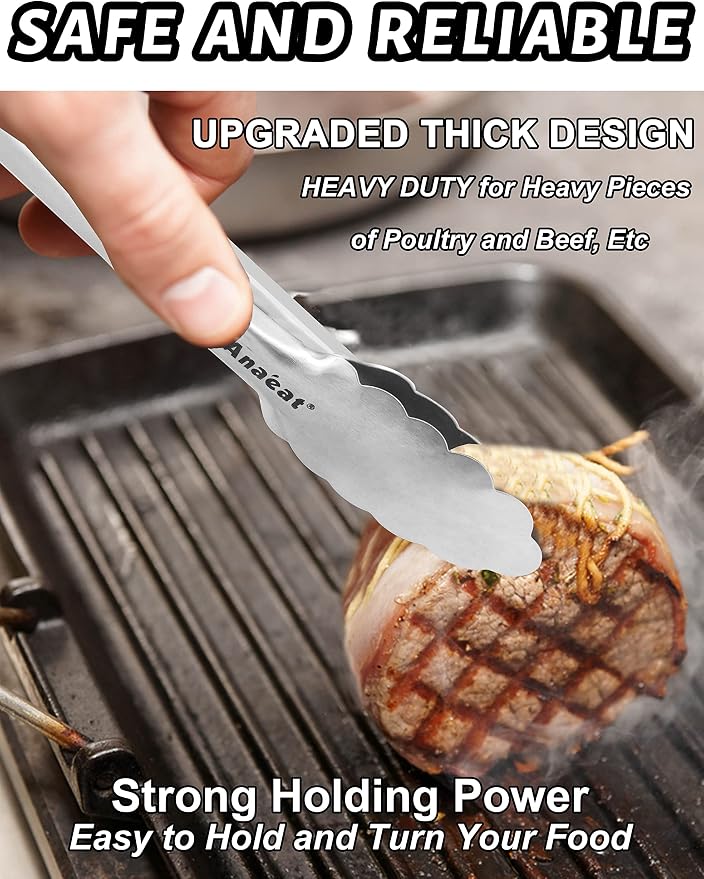 Anaeat 7" Mini Cooking Tong Stainless Steel - Image 8