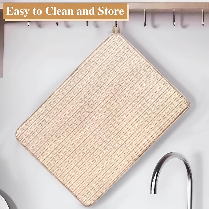 2 Pack XXL Large Microfiber Dish Drying Mat, 24*17 inch Absorbent Dish Drainer - Image 7