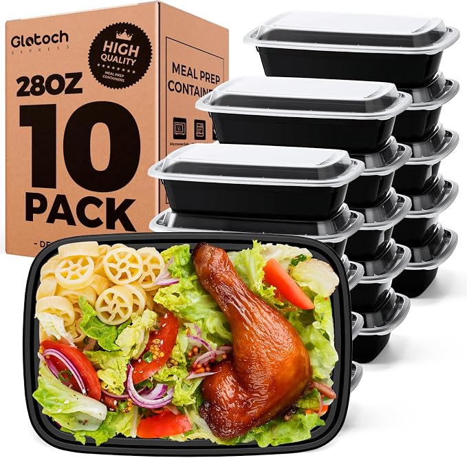 Glotoch 28oz Meal Prep Containers, 10 Pack Reusable Food Storage Containers by GlotochExpress
