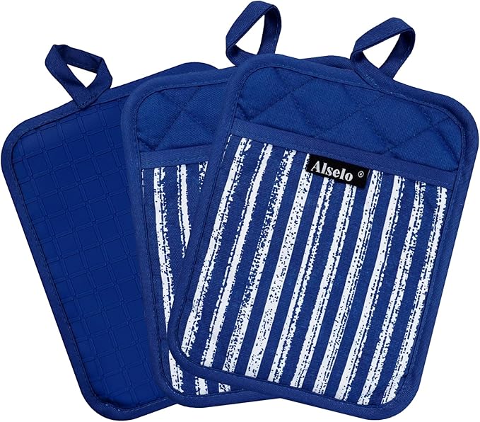Alselo Silicone Pot Holders Set of 3 Heat Resistant & Non Slip Potholders - Image 8
