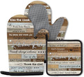 Kitchen Rules Oven Mitts and Pot Holders 3PCS, Funny Kitchen Rules Oven Mitts by Unknown