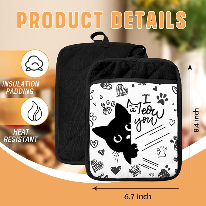 Funny Black Cat Pot Holders - Image 2