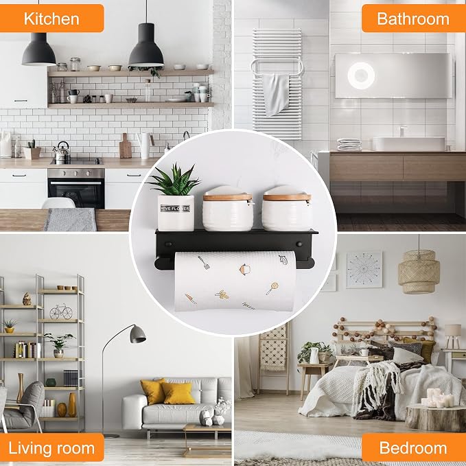 Paper Towel Holder Wall Mount for Kitchen, Self-Adhesive Paper Towel Holder - Image 8