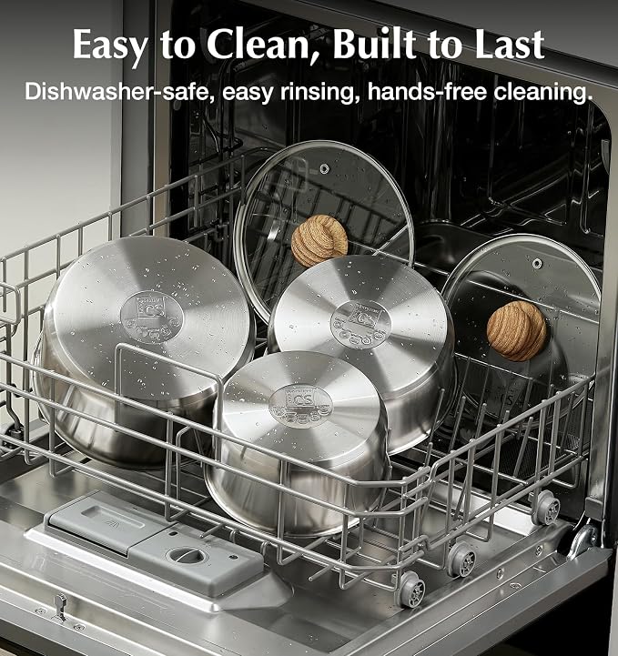 KOCH SYSTEME CS Stainless Steel Saucepan Set 1.5QT & 2QT & 3QT, Stainless Steel - Image 7