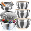 Nicdiet Mixing Bowls with Airtight Lids, Stainless Steel Mixing Bowl Set with 3 by AUFETQ