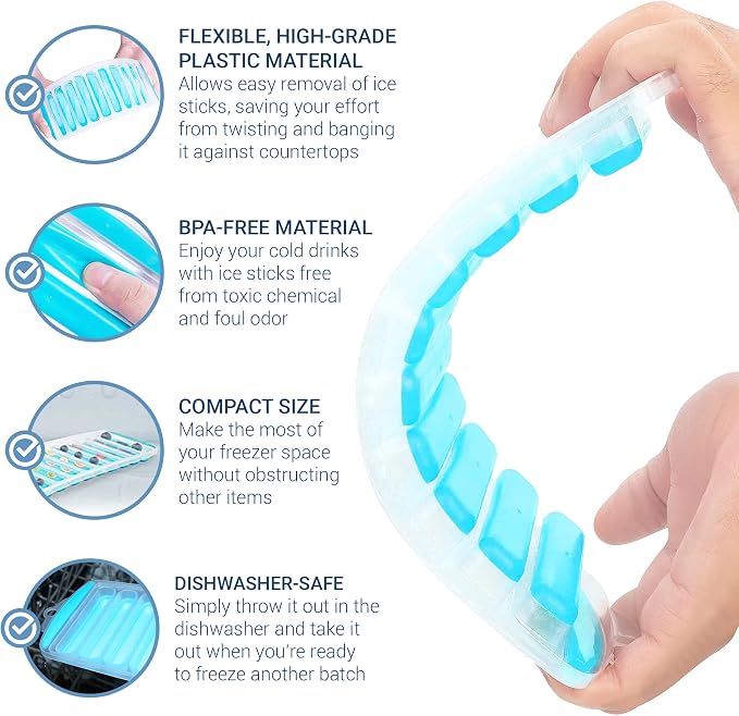 Meadow Lane Ice Stick/Cube Tray, Teal Blue, Narrow and Long - Image 3