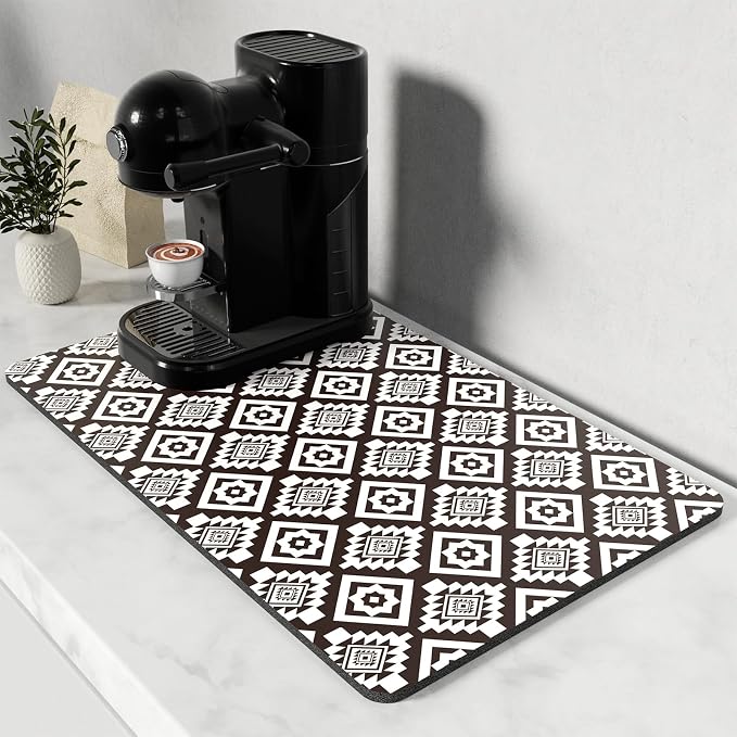 Rnivvi Coffee Mat, Hide Stain Rubber Backed Absorbent Dish Drying Pad by Rnivvi