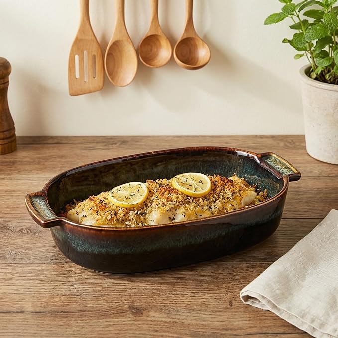 Ceramic Oval Casserole Baking Dish, 1.8 Quarts Baking Dish - Image 7