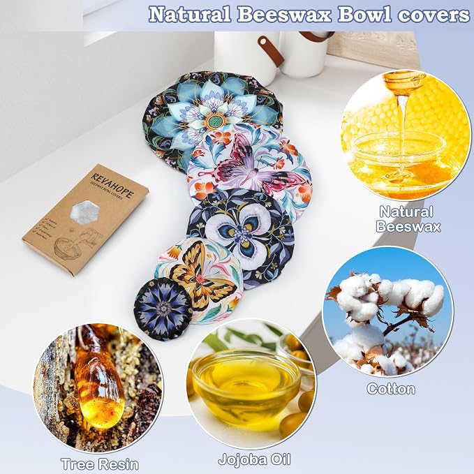 5-Size Reusable Beeswax Bowl Covers - Image 3
