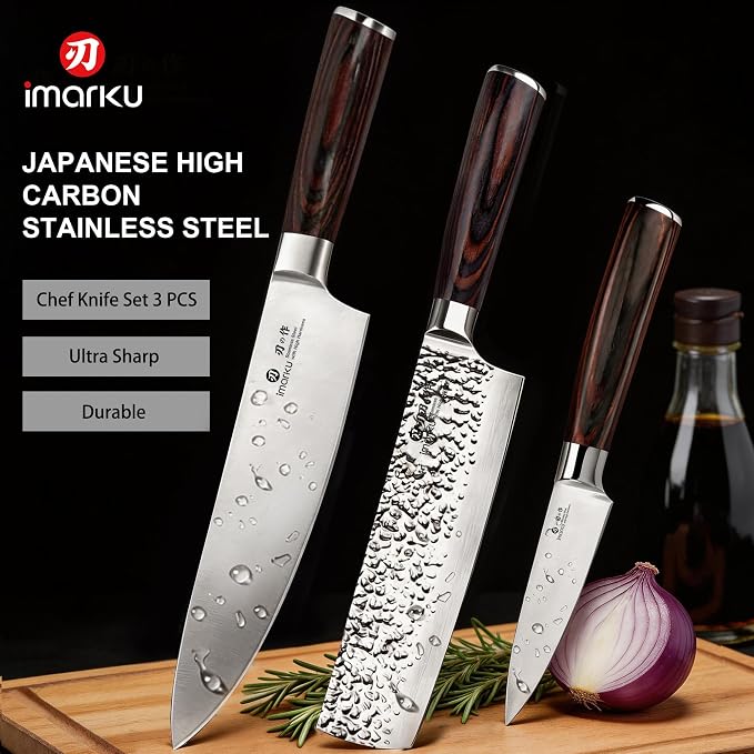 imarku 3 Pieces Knife set, Japanese HC Stainless Steel Kitchen Knife Set - Image 6
