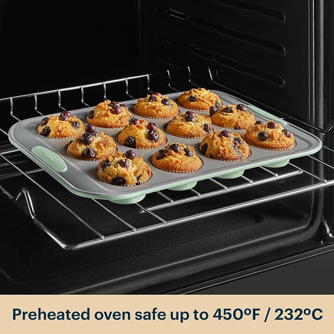 Pyrex 3-Piece Metal Cookie & Muffin Sheet Bakeware Set, Lightweight Stainless - Image 7