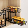 BOIVSHI Spice Rack Organizer for Cabinet, 2 Tier Pull Out Spice Organizer for by BOIVSHI