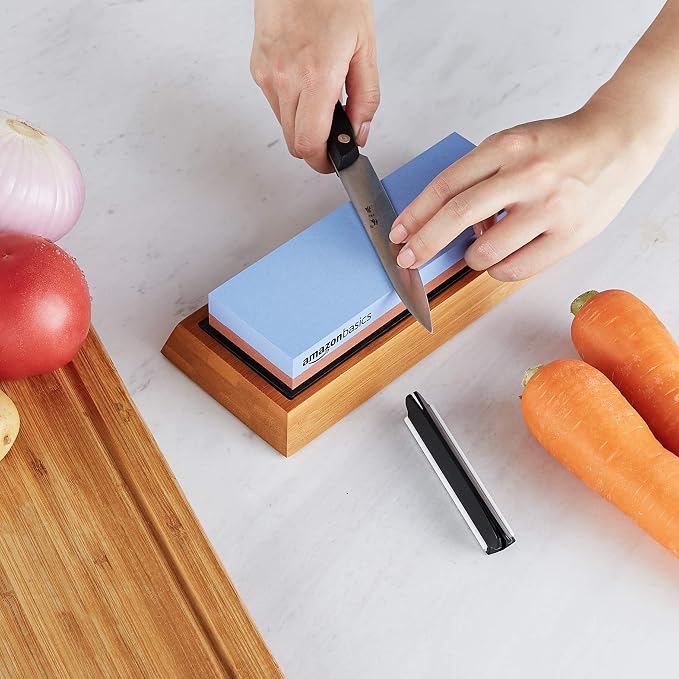 Amazon Basics Dual Sided Whetstone Knife Sharpening Stone 400/1000 Grit - Image 8
