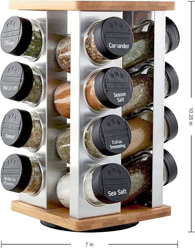Kamenstein 16 Jar Warner Revolving Countertop Spice Rack Organizer - Image 2