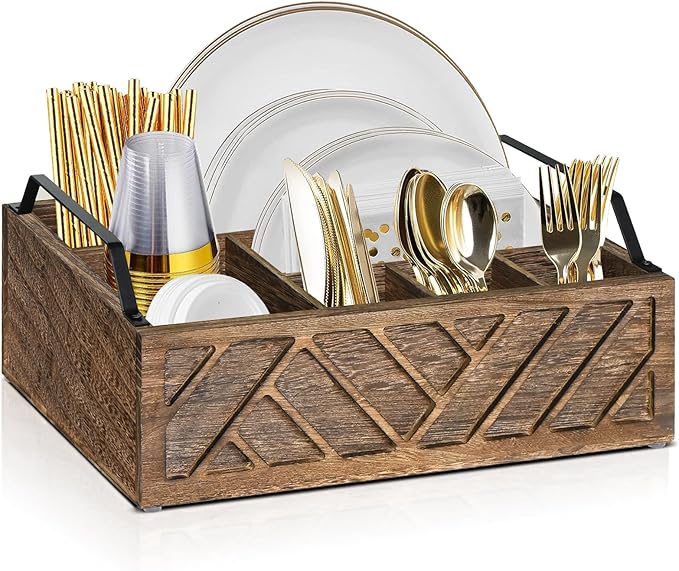 Ukonvi Flatware Organizers Paper Plate Dispenser by Ukonvi