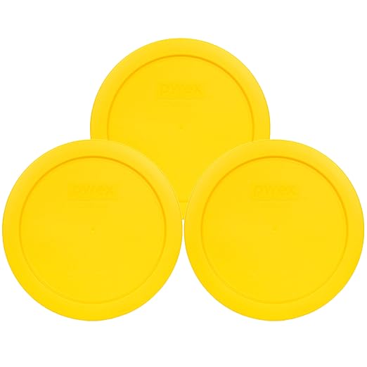 Pyrex 7201-PC 4 Cup Meyer Lemon Yellow Food Storage Replacement Lids by Pyrex