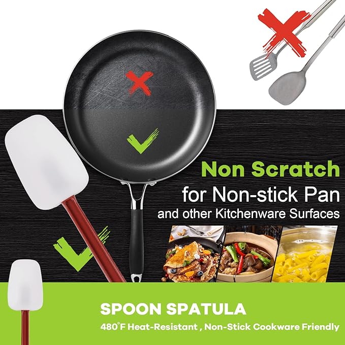 Silicone Rubber Spatula Set of 3, High Heat, Commercial - Image 3