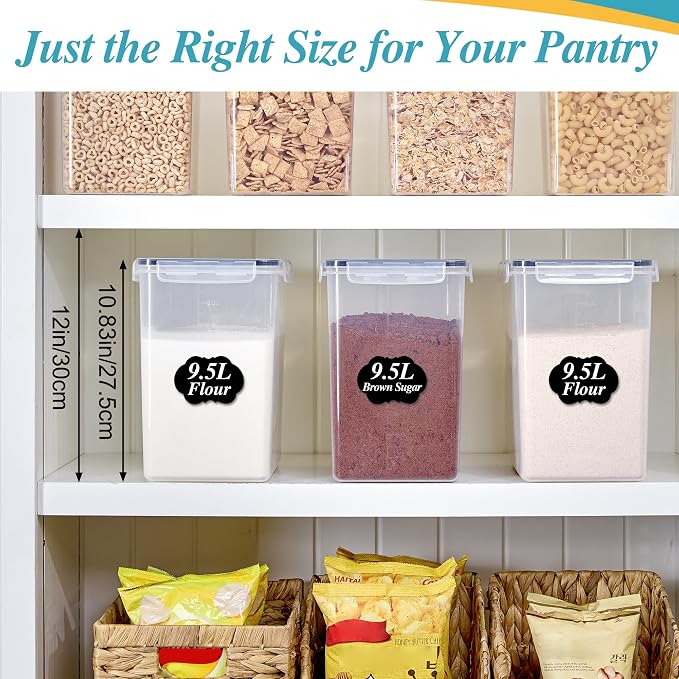 Vtopmart 9.5L 2 Pack Extra Large Flour Sugar Storage Containers - Image 6