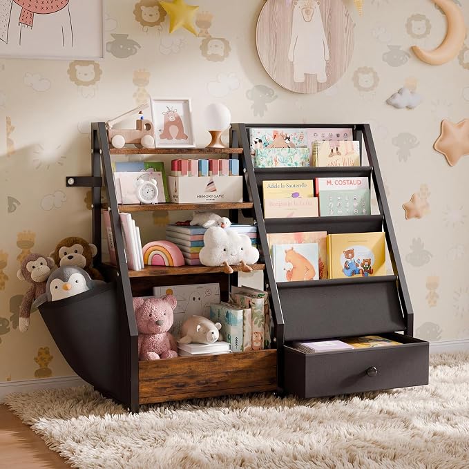 HAVLOTII Kids Bookshelf and Toy Storage - Image 7
