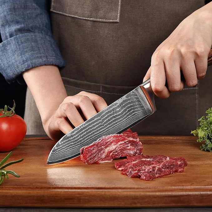Wakoli EDIB 2-Piece Damascus Kitchen Knife Set – Santoku & Small Santoku - Image 2