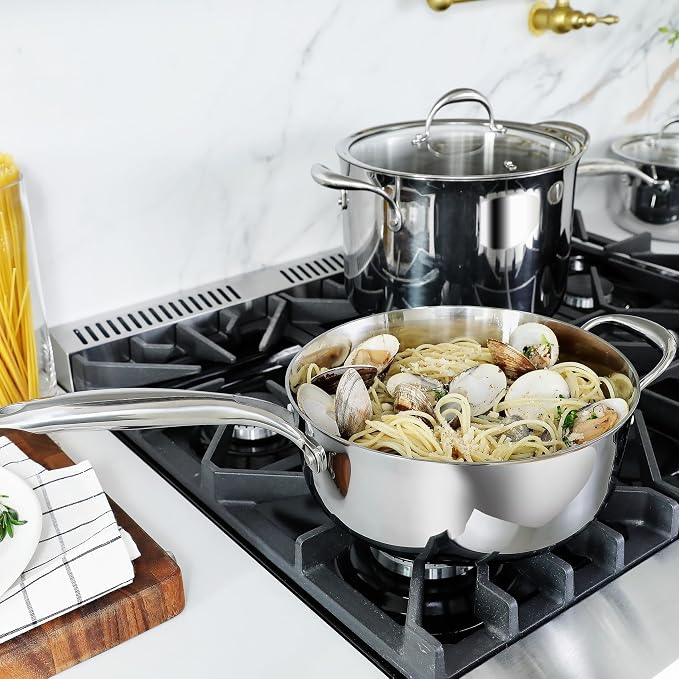 KEAWELL K3 Premium 4-Quart Tri-Ply Stainless Steel Sauté Pan - Image 3