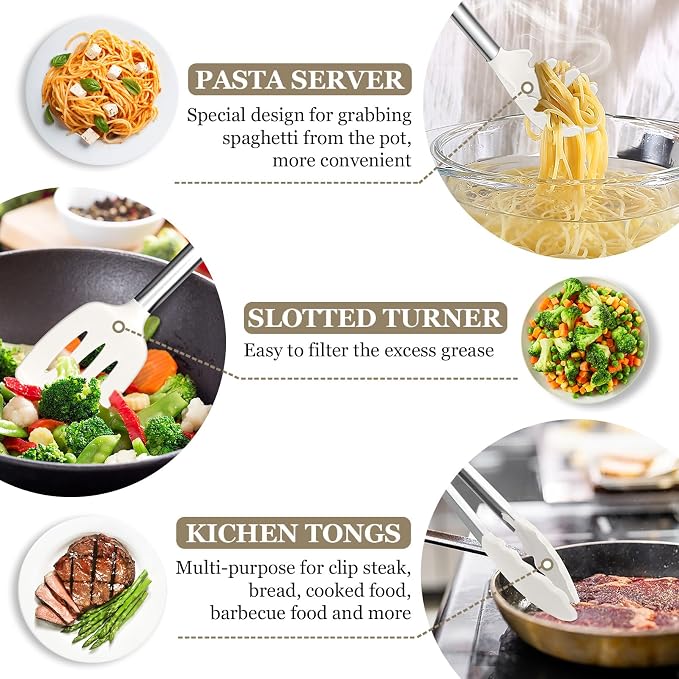 TeamFar Kitchen Utensils, for Nonstick Cookware Cooking Stirring Turning - Image 4