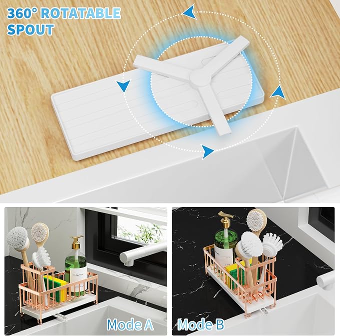 Cisily Sponge Holder for Kitchen Sink, Sink Caddy Organizer - Image 5