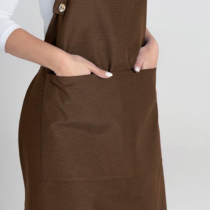 TOSHE Kitchen Apron Waterdrop Resistant Cotton Apron - Image 8