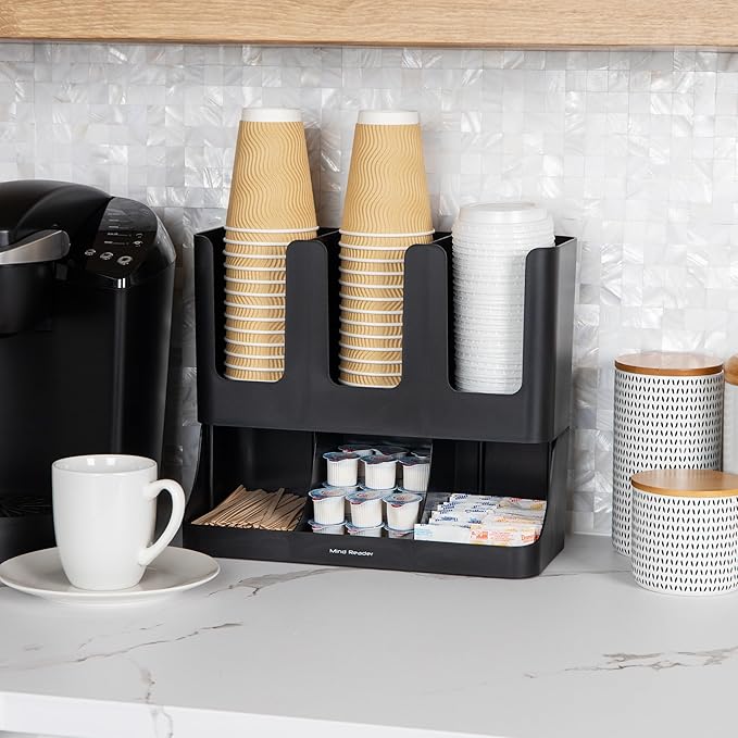 Mind Reader Cup and Condiment Station, 13 Inch Countertop Coffee Bar Organizer - Image 2