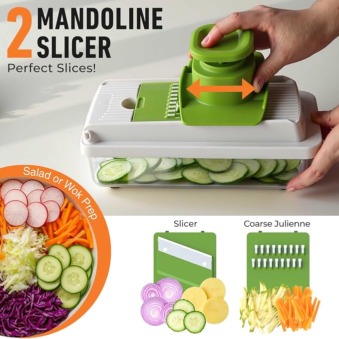 Mueller Vegetable Chopper, Mandoline Slicer, Food Veggie Chopper, Cheese Grater - Image 5