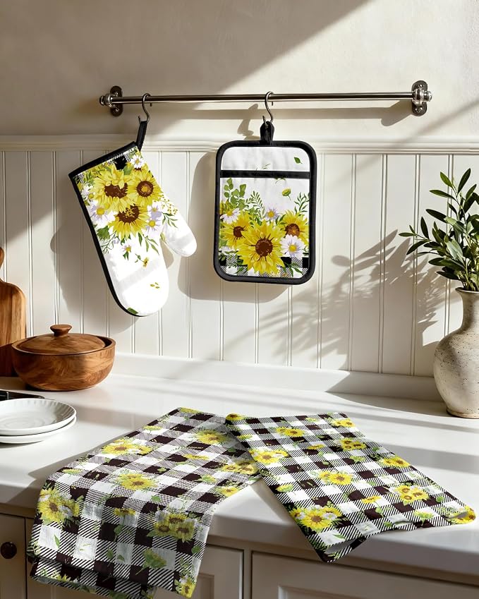 Miss Adola 270 GSM Cotton Kitchen Towels, Oven Mitt and Pot Holder - Image 2