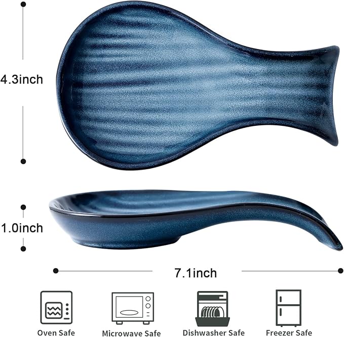 Hasense Porcelain Spoon Holder for Stove Top, 7 Inch Spoon Rests for Ladle - Image 4