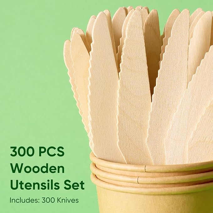 Disposable Wooden Utensils Set, Compostable Utensils, Disposable Cutlery - Image 5