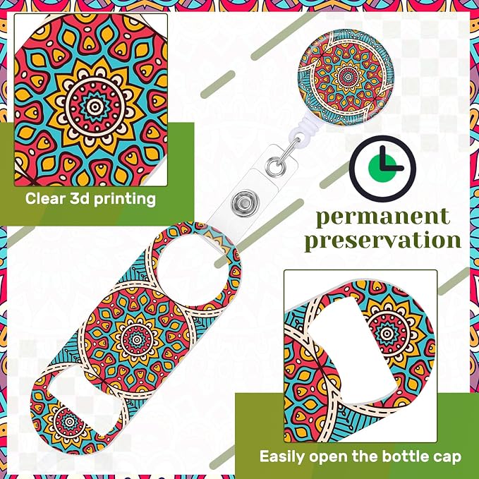 Irenare 6 Pcs Flat Bottle Openers Retractable Bar Keys - Image 3