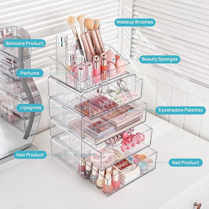 Vtopmart 3 Tier Clear Makeup Organizer - Image 7