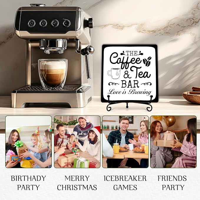 Coffee Bar Sign, Love is Brewing Farmhouse Tabletop Decor, Coffee and Tea Lover - Image 5