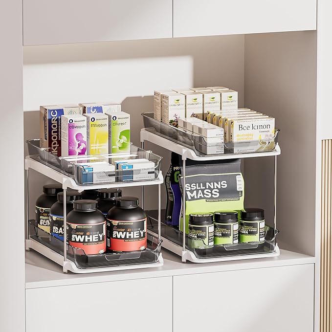 Delamu 2-Tier Multi-Purpose Bathroom Under Sink Organizers and Storage - Image 7