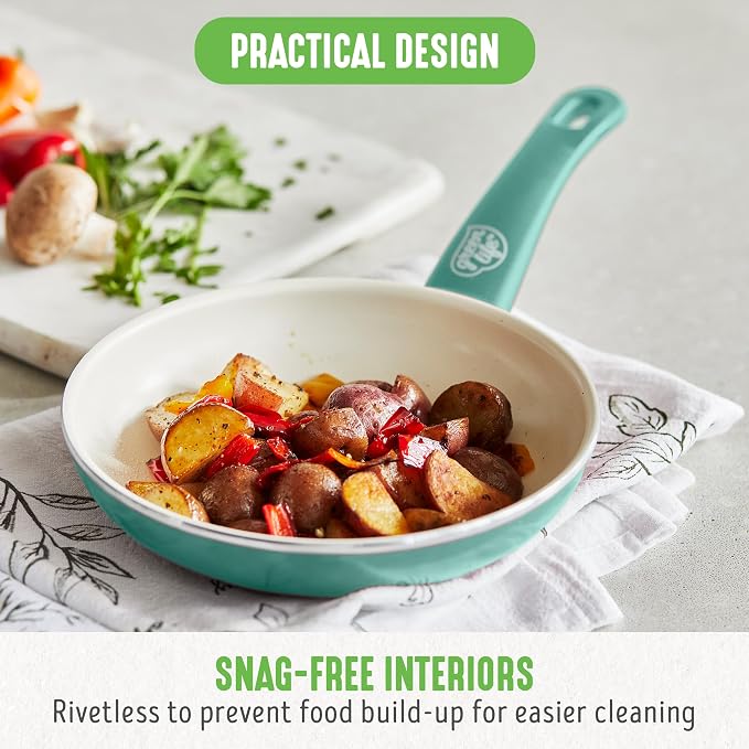 GreenLife Non Stick Fry Pan Set, Non-Toxic PFAS-Free Ceramic Skillets, - Image 7