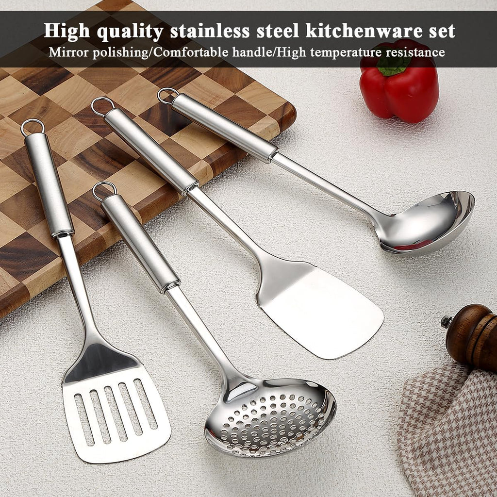 Stainless Steel Cooking Utensils Set 4 Pieces, Kitchen Tools Set