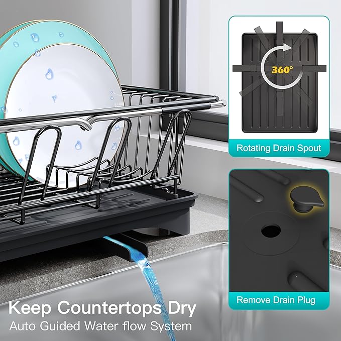JASIWAY Dish Drying Rack in Sink, Expandable Stainless Steel Dish Drainers - Image 8