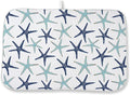 Coastal Dish Drying Mat 18x24 Inch Summer Navy Blue Teal Turquoise Starfish by DAFENA