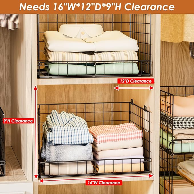 Yociyoga 4-Tier Stackable Closet Organizers and Storage Shelves, Foldable - Image 4