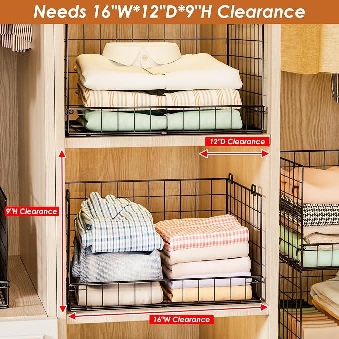 Yociyoga 3-Tier Stackable Closet Organizers and Storage Shelves, Foldable - Image 3