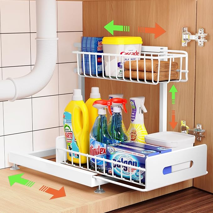 Dataroad Under Sink Organizers And Storage Pull Out Cabinet Organizer 2 Tier by Dataroad+Selead