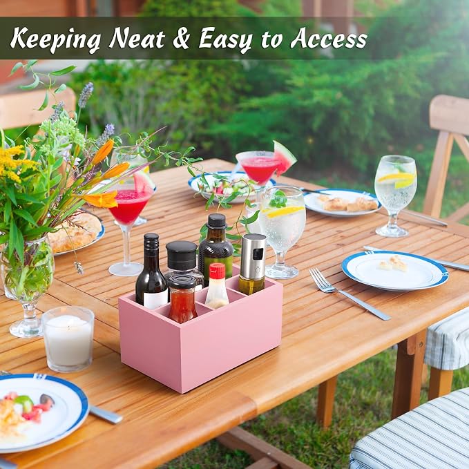 DRASTAR Utensil Holder, Wooden Silverware Caddy, Picnic Cutlery Organizer - Image 4