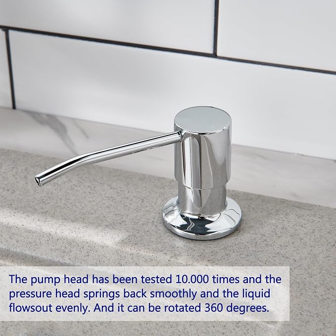Soap Dispenser for Kitchen Sink Chrome, Sink Soap Dispenser Stainless Steel - Image 5