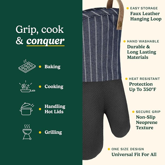 Cuisinart Heritage Kitchen Oven Mitts – Heat-Resistant Kitchen Mitts - Image 5