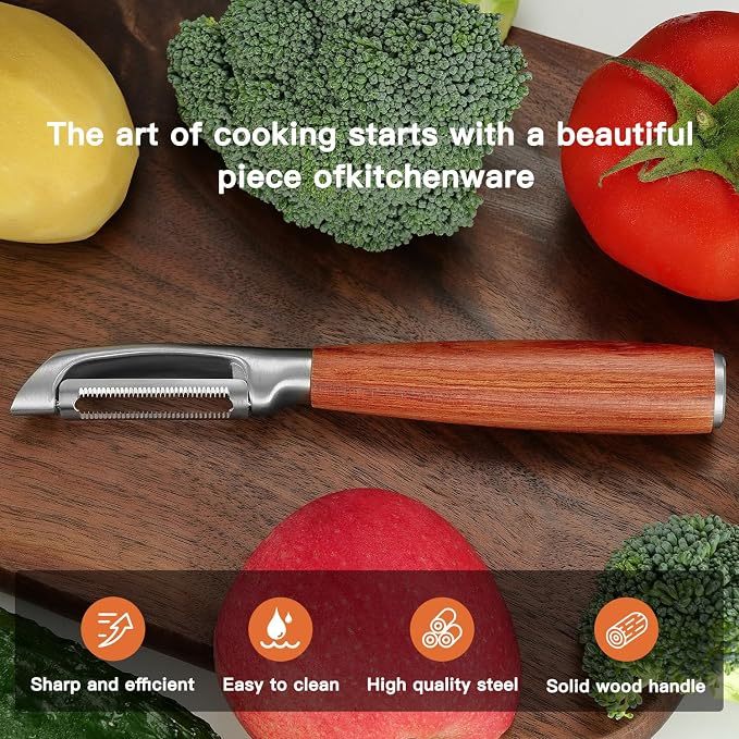 KULUNER，Premium High-End Rosewood Handle and 304 Stainless Steel Serrated Blade - Image 5