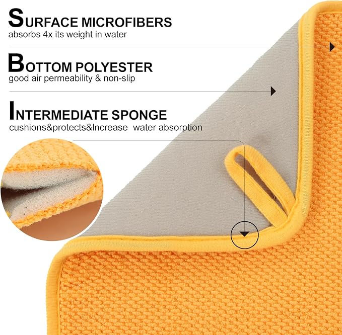 2 Pack Microfiber Dish Drying Mat - Image 4